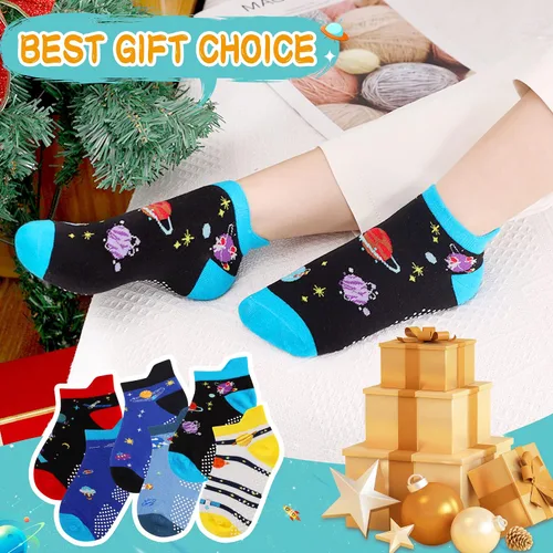 Miniatura 3 de Eyean Calcetines tobilleros de algodón para niños, diseño de animales, suaves, antideslizantes, para niños y niñas, calcetines invisibles, 6 pares