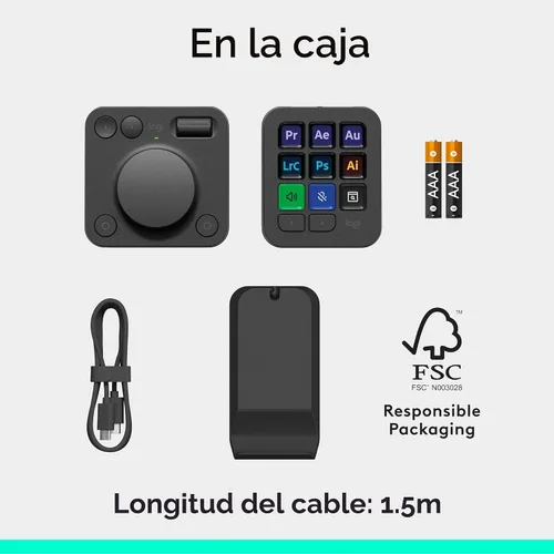 Miniatura 11 de Logitech MX Creative Console, 9 teclas LCD personalizables, accesorios Stream Deck, dial de control para diseño gráfico, Adobe, Zoom, Spotify