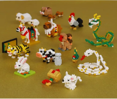Miniatura 5 de nanoblock - Los doce signos del zodiaco en la astrología china - Juego de 12 zodiacos, kit de construcción de la serie Advanced Hobby