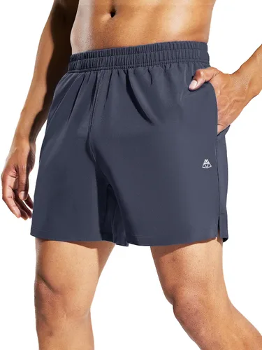 Haimont Pantalones cortos deportivos para hombre de 5 pulgadas para gimnasio, deportes, entrenamiento activo con bolsillos, secado rápido,
