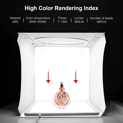 Miniatura 6 de PULUZ Panel de luz sin sombras para fotografía de 11.4 in, luz de relleno LED ultra brillante, panel de fondo, luz inferior táctil, caja de fotos