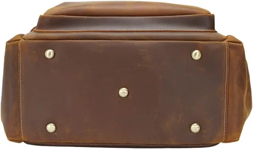 Miniatura 3 de TIDING - Mochila para portátil de cuero de grano completo de 15.6 pulgadas para hombre, mochila grande casual para viaje, estilo vintage, para fin