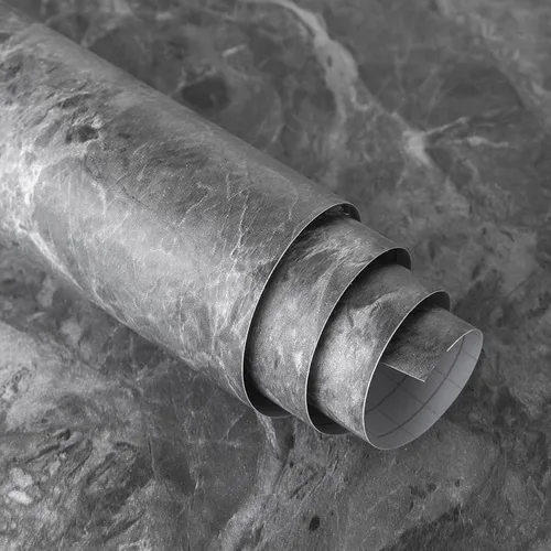 Miniatura 10 de BAYYA Papel tapiz texturizado de mármol gris, despegar y pegar, papel de contacto de granito gris mate, grueso, 16 x 79 pulgadas, adhesivo