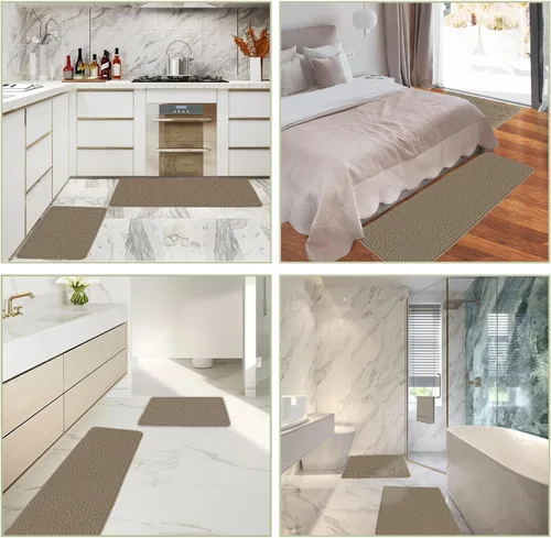 Miniatura 162 de Alfombra de baño pequeña de 12 x 18 pulgadas, lavable y absorbente, antideslizante, alfombra de baño de felpilla gruesa y suave para baño, ducha