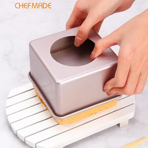 Miniatura 3 de CHEFMADE Molde cuadrado para tartas, plato de 5 pulgadas de profundidad con parte inferior suelta extraíble antiadherente cuadrado para hornear