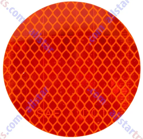 Miniatura 2 de All Star Truck Parts 3" Pulgadas Redondas DOT-SAE Ámbar/Rojo Reflector Prismático Adhesivo de Alta Visibilidad y Alta Reflectividad Impermeable