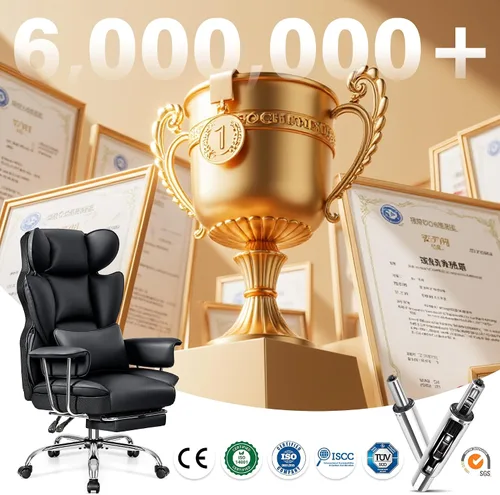 Miniatura 9 de ALLGOD Silla de oficina cómoda, silla ejecutiva grande y alta, silla ancha ergonómica de respaldo alto con reposapiés, silla de escritorio Negro