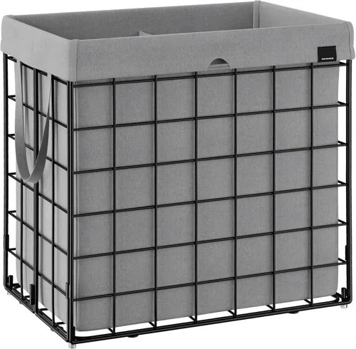 Miniatura 14 de SONGMICS Cesta para la ropa sucia, 23.8 galones (90 litros) Cesta de ropa, Cesta para ropa plegable, Forro extraíble y lavable, Marco de alambre