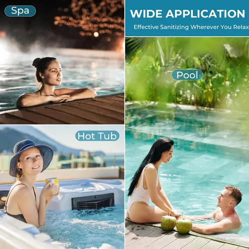 Miniatura 10 de Tabletas de bromo de 1 pulgada y 1.2 libras para bañera de hidromasaje de spa, desinfectante químico bromante para spas, jacuzzis o piscinas