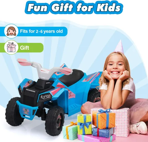Miniatura 4 de Vehículo eléctrico cuatrimoto para niños con función adelante y atrás, tractor de 6V con remolque trasero, vehículo de 4 ruedas para niños de 1.5 a