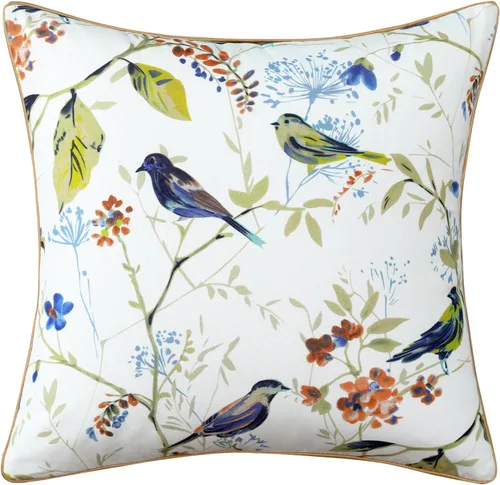 Miniatura 25 de VOGOL Juego de 2 fundas de almohada, 18 x 18 pulgadas, patrón de pájaros verdes, estampado de flores y pájaros verdes, fundas de cojín para cama