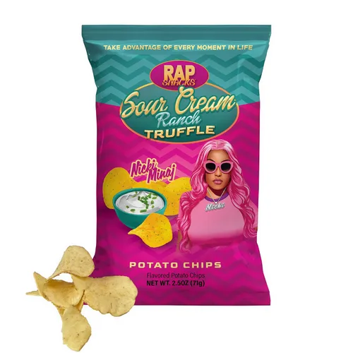 Miniatura 18 de Rap Snacks Lil Baby - Queso cheddar + papas fritas de crema agria, bolsas de 2.5 onzas, paquete de 6