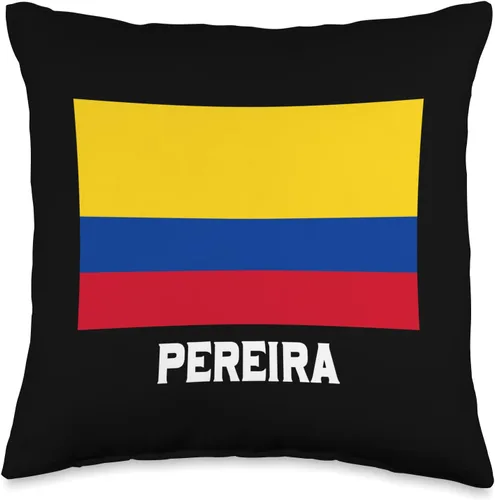 Colombia Hispanic Heritage Pereira Colombia Flag Emblem Escudo Bandera Crest - Almohada de 16 x 16 pulgadas, multicolor