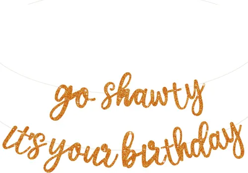 Miniatura 7 de BEISHIDA Cartel con texto en inglés «Go Shawty It's Your Birthday» con texto en inglés «No DIY Hip Hop» con tema de feliz cumpleaños, cartel de Rojo