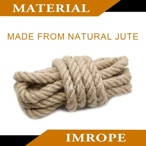 Miniatura 4 de Cuerda de yute de 1 pulgada x 20 pies, IMROPE cuerda de yute natural trenzada de 4 hebras para manualidades, jardín, decoración del hogar, hamaca