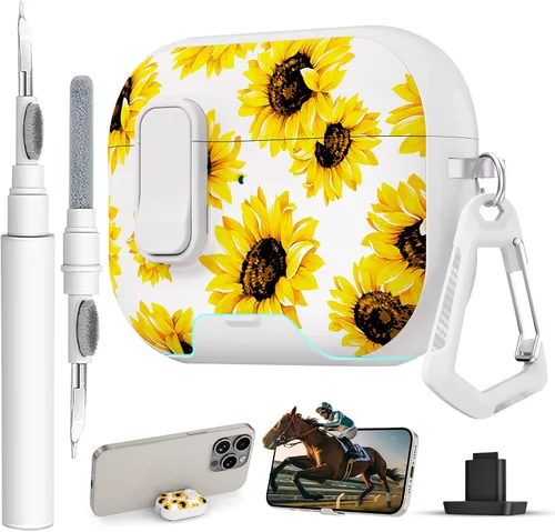 Miniatura 25 de Funda para AirPods Pro 3 con cerradura, textura de piel TPU duradera, antipérdida y a prueba de golpes, accesorios con kit de limpieza en llavero