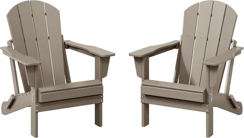 Miniatura 44 de WestinTrends Malibu HDPE - Silla plegable Adirondack de polietileno para exteriores, color negro