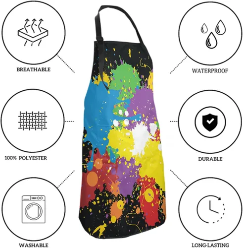 Miniatura 6 de Delantal impermeable con cuello ajustable para cocina, cocina, jardinería, aseo