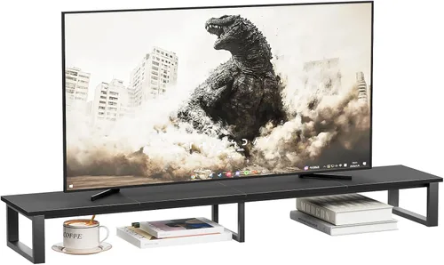 Miniatura 12 de aboxoo Elevador de TV de 45 pulgadas para TV de 32 a 60 pulgadas, estante elevador de TV, elevador de soporte de TV de mesa, mesa de monitor de Negro
