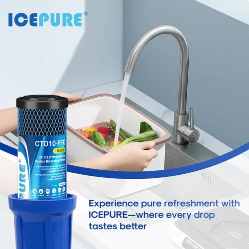 Miniatura 9 de ICEPURE 1 Micron 10" x 2.5" Whole House PFOA/PFOS Carbon Water Filter Cartridge Replacement for DuPont WFPFC8002, WFPFC9001, SCWH-5, WHCF-WHWC