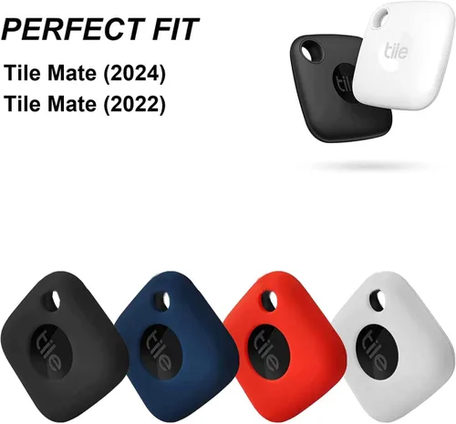 Miniatura 2 de 4 fundas para Tile Mate Tracker 2024/Tile Mate Tracker 2022, funda protectora de silicona suave que absorbe los golpes con accesorios de mosquetón