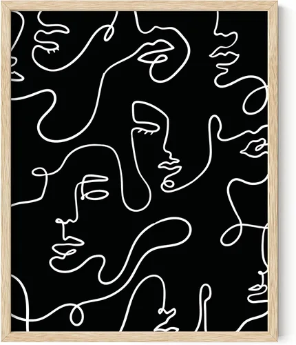 Miniatura 37 de HAUS AND HUES Impresión artística minimalista de mujer, póster de figura femenina, arte abstracto de pared neutro, arte de pared de dibujo lineal