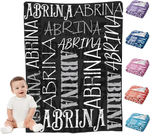 Miniatura 8 de Mantas de bebé personalizadas para niño, manta suave personalizada con nombre para niños, regalos personalizados para bebés recién nacidos, manta