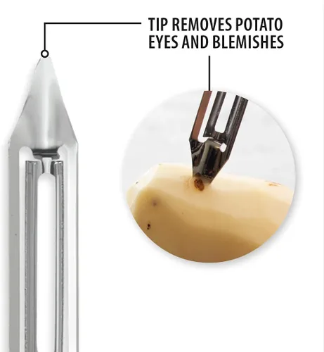 Miniatura 3 de Rada - Pelador de verduras (W232), hoja giratoria de acero inoxidable de 1.75", fabricada en EE. UU., mango negro