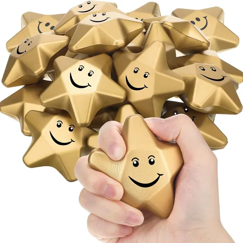 Deekin 36 bolas de estrés con forma de estrella, mini bolas de espuma, juguetes para aliviar el estrés para adolescentes y adultos, rellenos de