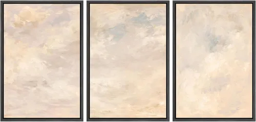 Miniatura 109 de SIGNWIN Lienzo enmarcado para pared, juego de arte de collage de hojas transparentes en blanco y negro, ilustraciones de naturaleza silvestre, arte