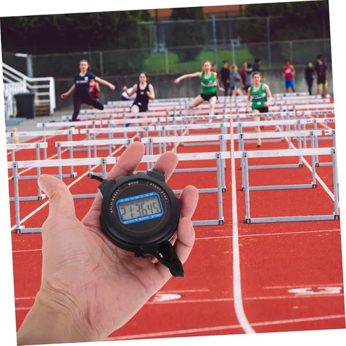 Miniatura 6 de Cronómetro deportivo digital con alarma de fecha, temporizador de alta precisión para natación, correr, yoga, cronómetro negro para entrenadores