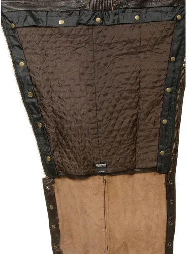 Miniatura 2 de Milwaukee Leather ML1191RT - Perneras de piel para hombre, estilo retro, color marrón, con 4 bolsillos, forro térmico premium para motocicleta
