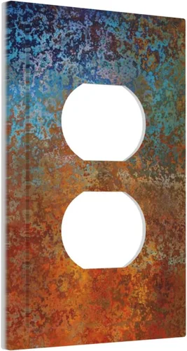 Miniatura 193 de Placa Decorativa de Pared Beige Boho de Mediados de Siglo Sol Abstracto 1-Gang Retro Años 70 Arte Geométrico Moderno con Arco Eléctrico Interruptor