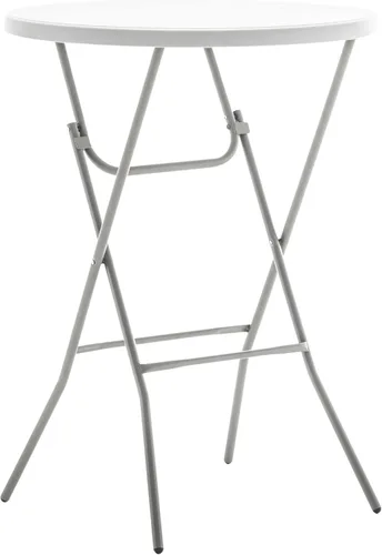 Miniatura 9 de BTExpert Mesa plegable de plástico de granito blanco redonda de 32 pulgadas de altura de barra de 43 pulgadas, mesa comercial portátil