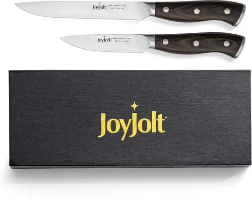 Miniatura 11 de JoyJolt Cuchillo Nakiri de 7 pulgadas. Cuchillo de cocina de acero alemán de alto carbono x50 – Cuchillo japonés magnético en caja de regalo.