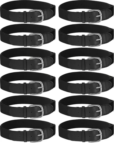 Hercicy 12 cinturones de béisbol, cinturones de sóftbol a granel para adultos y jóvenes, cinturón de fútbol ajustable para niños y niñas