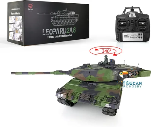Miniatura 9 de Heng Long Toucan RC Hobby 2.4Ghz 1/16 Escala Plástico Leopard2 A6 RC Tanque