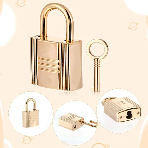 Miniatura 2 de Cerraduras pequeñas decorativas de aleación de metal para monedero, 4 unidades, con llave, cerraduras pequeñas de aleación de metal para diario