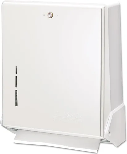 San Jamar T1905WH - Dispensador de toallas comercial True Fold, capacidad de toalla multipliegue 500/300 C, blanco, 14.5 x 11.6 x 5 pulgadas