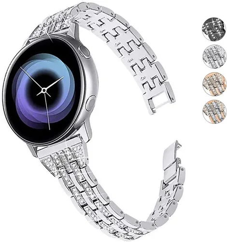Miniatura 8 de Correa compatible con Samsung Galaxy Watch 6/6 Classic/Galaxy Watch 5/5 Pro / 4/4 Classic/Active 2, correa de repuesto de metal de acero con Oro