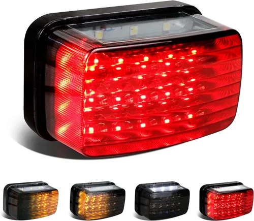 Miniatura 7 de Luz trasera LED con lente roja, luz trasera y de freno para ATV, compatible con Yamaha Grizzly Big Bear Bruin Kodiak Wolverine Rhino Viking