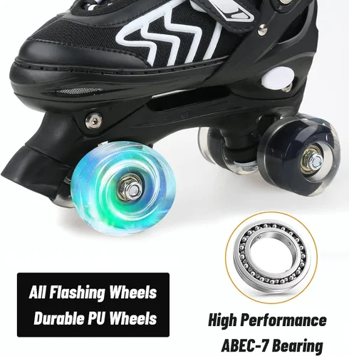 Miniatura 2 de Patines de ruedas ajustables para niños, para hombres, mujeres y niñas, con 8 ruedas de iluminación, para interiores y exteriores, patines