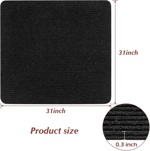 Miniatura 2 de Alfombra antideslizante para peldaños de 31 x 31 pulgadas, alfombra de aterrizaje a juego, antideslizante, resistente al deslizamiento, color negro