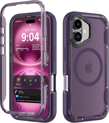Miniatura 16 de DEERLAMN Funda magnética a prueba de golpes para iPhone 16 de 6.1 pulgadas, [compatible con MagSafe] [protección contra caídas de grado militar] 2