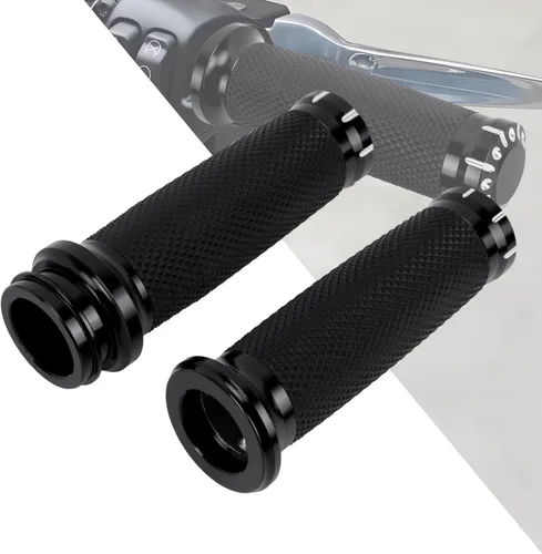 Miniatura 11 de 1" Electronic Throttle Defiance Handlebar Grips 25mm Hand Grips Fit for Harley Touring Street Glide Road King Road Glide Electra Glide #2 Negro