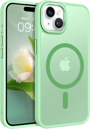 Miniatura 31 de BENTOBEN Compatible con iPhone 15 Plus, Funda de teléfono magnética translúcida mate delgada a prueba de golpes [Compatible con MagSafe] Funda