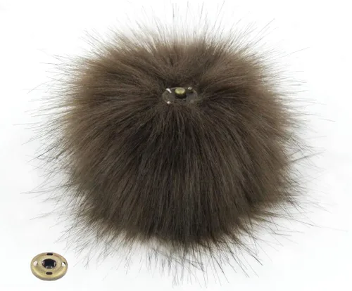 Miniatura 22 de 12 piezas de accesorios para sombreros de tejer, bola de pompón de piel sintética con botón de presión