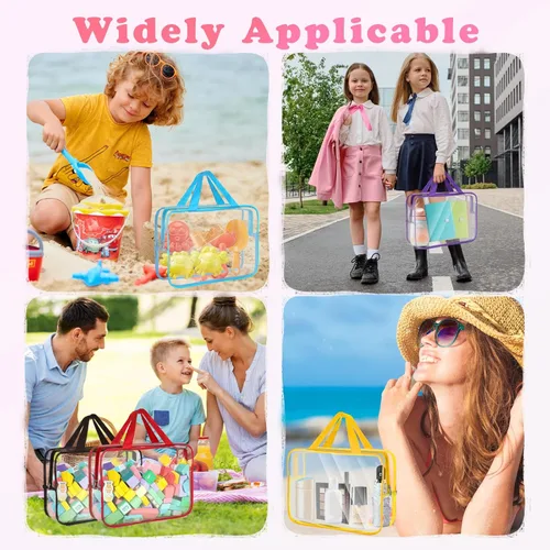 Miniatura 6 de Paquete de 6 bolsas de almacenamiento de juguetes con etiquetas, 11.8 x 8.7 x 3.9 pulgadas, grandes, de PVC, reutilizables, transparentes