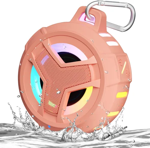 Miniatura 10 de EBODA - Altavoz de ducha impermeable con Bluetooth, IPX7, flotante, portátil, inalámbrico, pequeños altavoces, tiempo de reproducción de 24H con luz