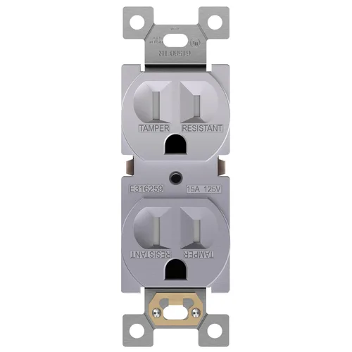 Miniatura 43 de ENERLITES Toma de corriente dúplex, tomacorrientes eléctricos de pared resistentes a manipulaciones, grado residencial, 3 cables, autoconexión a